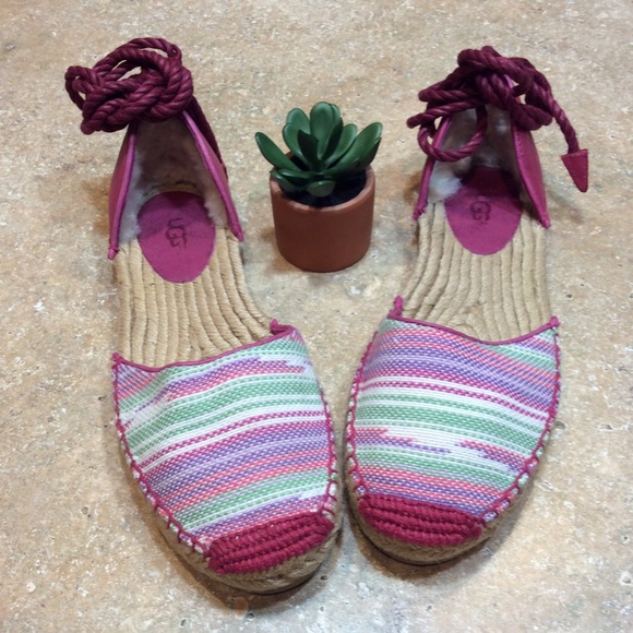 UGG Shoes - UGG FUSCIA ESPADRILLE TIE SANDALS